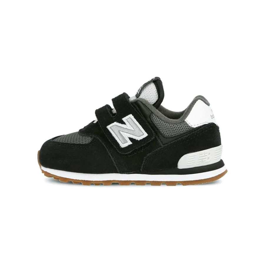 New Balance New Balance NB 574 Hook And Loop Cushioning, Wear Resistant Low top Toddler Shoes Black White Infant And Toddler
