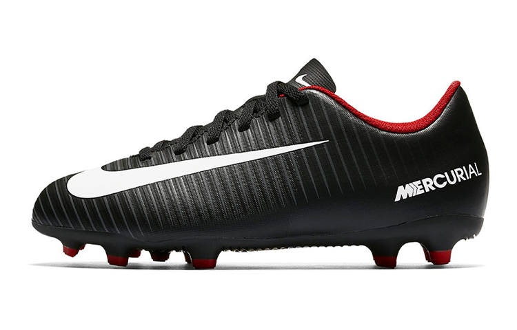 Nike Nike Mercurial Slip Resistant Cushioning Abrasion Resistant Low top Kids' Soccer Shoes Black Kids'