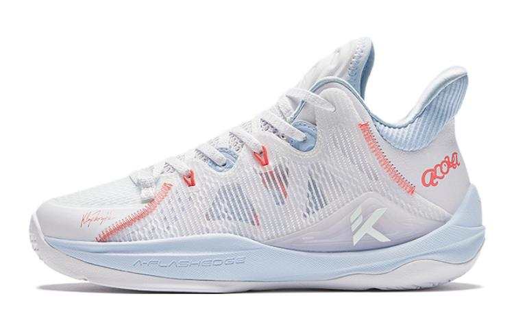 Antakids Fabric Comfortable Mid top Basketball Shoes White Blue Teenagers