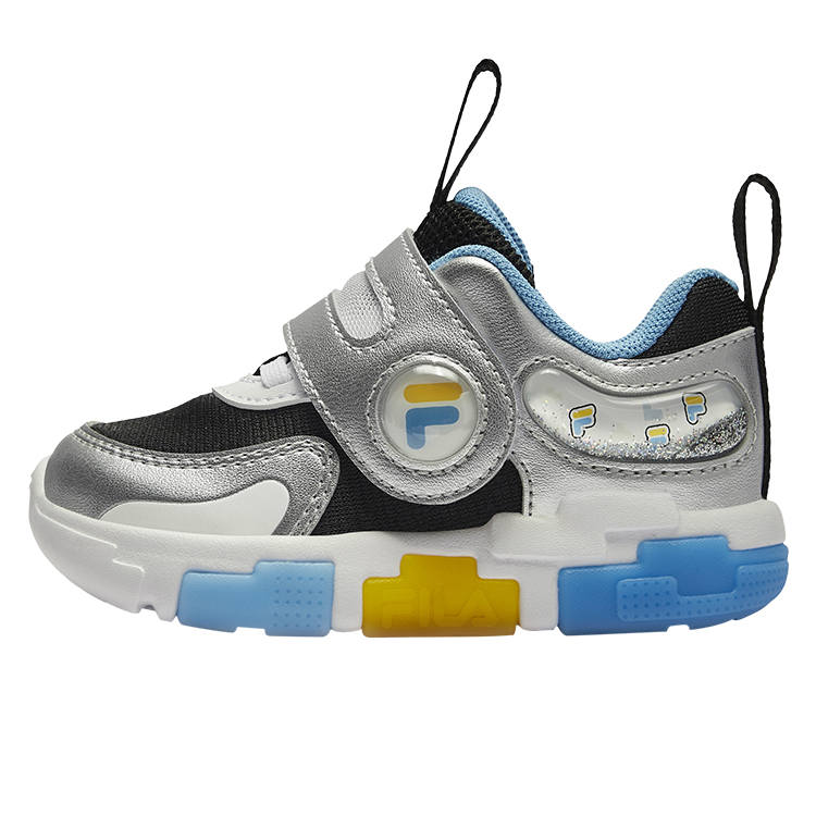 FILA KIDS Synthetic Leather, Textile Low top Kids' Training Shoes Black/Space Silver Infant And Toddler