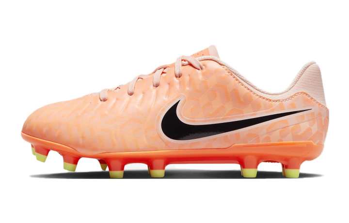 Nike Nike Tiempo Legend 10 Abrasion Resistant Low top Soccer Shoes Orange Kids'