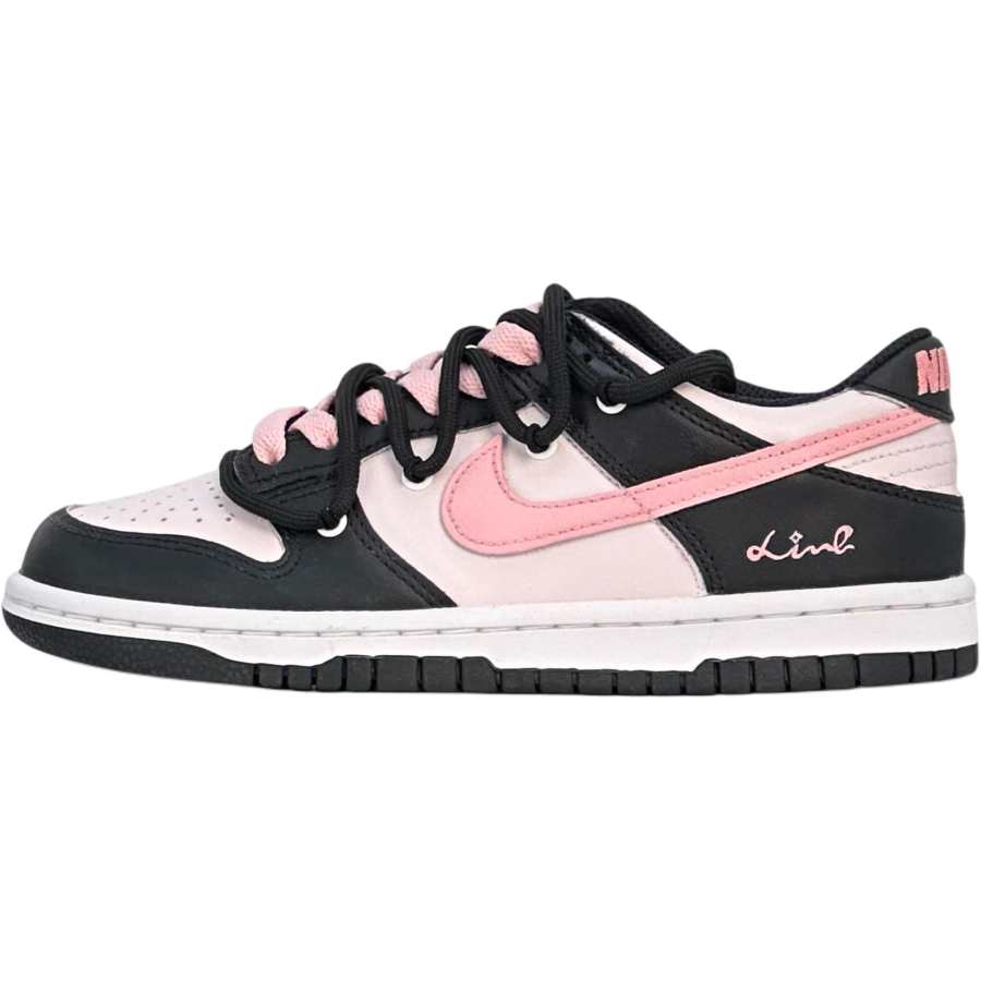 Nike Nike Dunk 'Black' Leather Slip Resistant Lightweight Cushioning Low top Kids' Skateboarding Shoes Black Teenagers