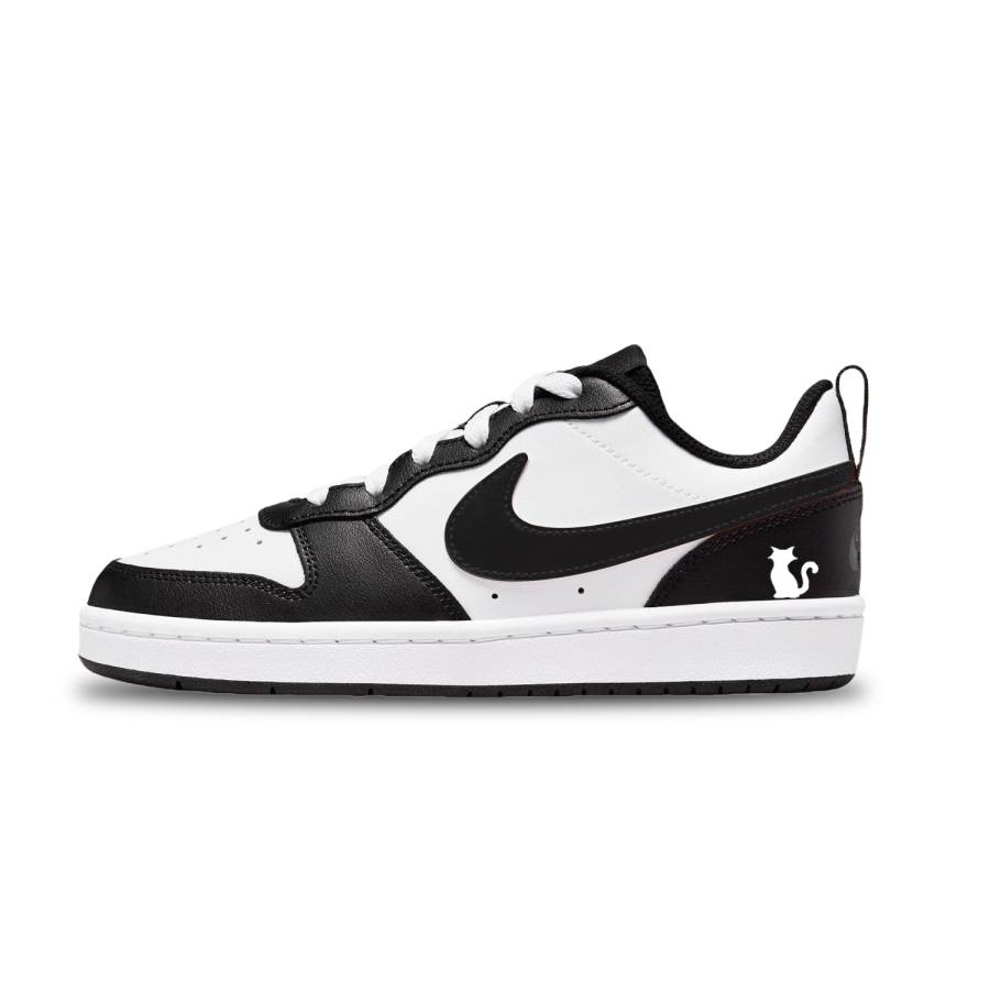 Nike Nike Court Borough Black Moon Cat Synthetic Leather Low top Kids' Skateboarding Shoes Black Unisex
