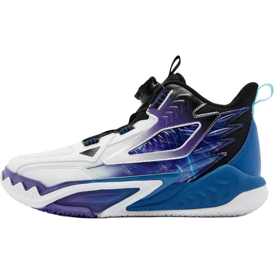 QIAODAN Assassin 2.0 Mid top Basketball Shoes Jordan White/Bonnie Blue Teenagers