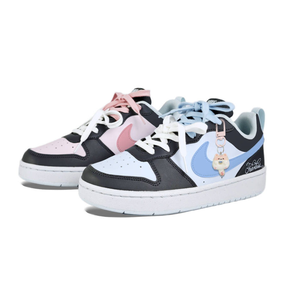Nike Nike Court Borough Baby Mismatched Slip Resistant Abrasion Resistant Low top Kids' Skateboarding Shoes Unisex
