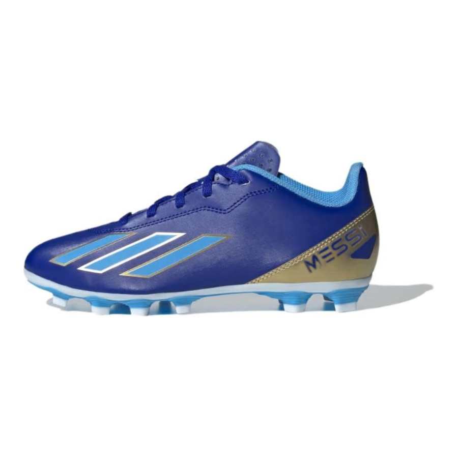 Adidas Adidas Messi Synthetic Leather Slip Resistant Abrasion Resistant Low top Kids' Soccer Shoes Blue White Kids'