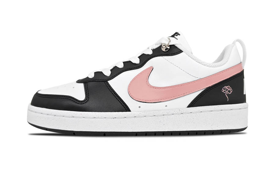 Nike Nike Court Borough Crimson Night Rose Slip Resistant Abrasion Resistant Low top Kids' Skateboarding Shoes Pink White