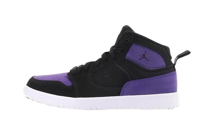 Jordan Jordan Access Slip Resistant Cushioning Abrasion Resistant Breathable Mid top Children's Basketball Shoes Black Purple