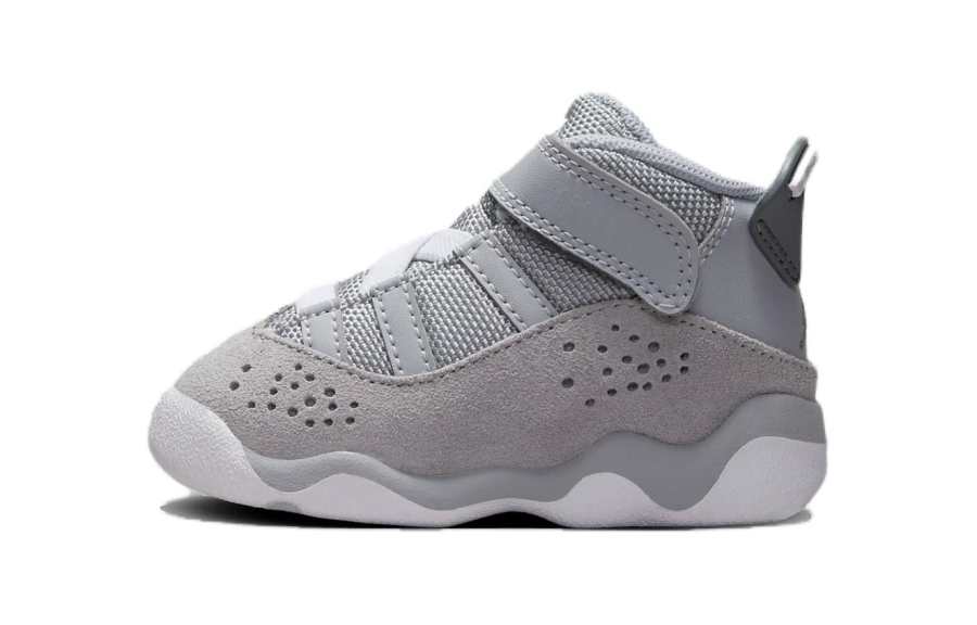 Jordan Jordan Air Jordan 6 Rings Cushioning Abrasion Resistant Cushioning, Wear Resistant High top Toddler Shoes Gray White