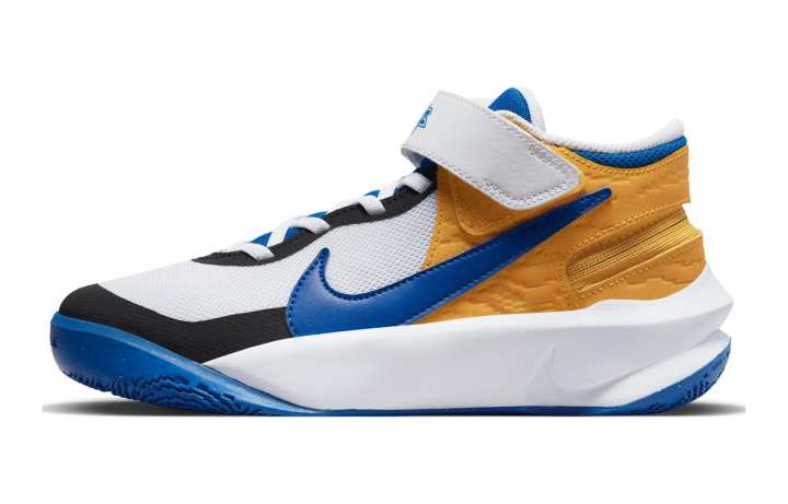 Nike Nike Team Hustle D 10 Flyease Breathable Support Mid top Basketball Shoes White Blue Unisex