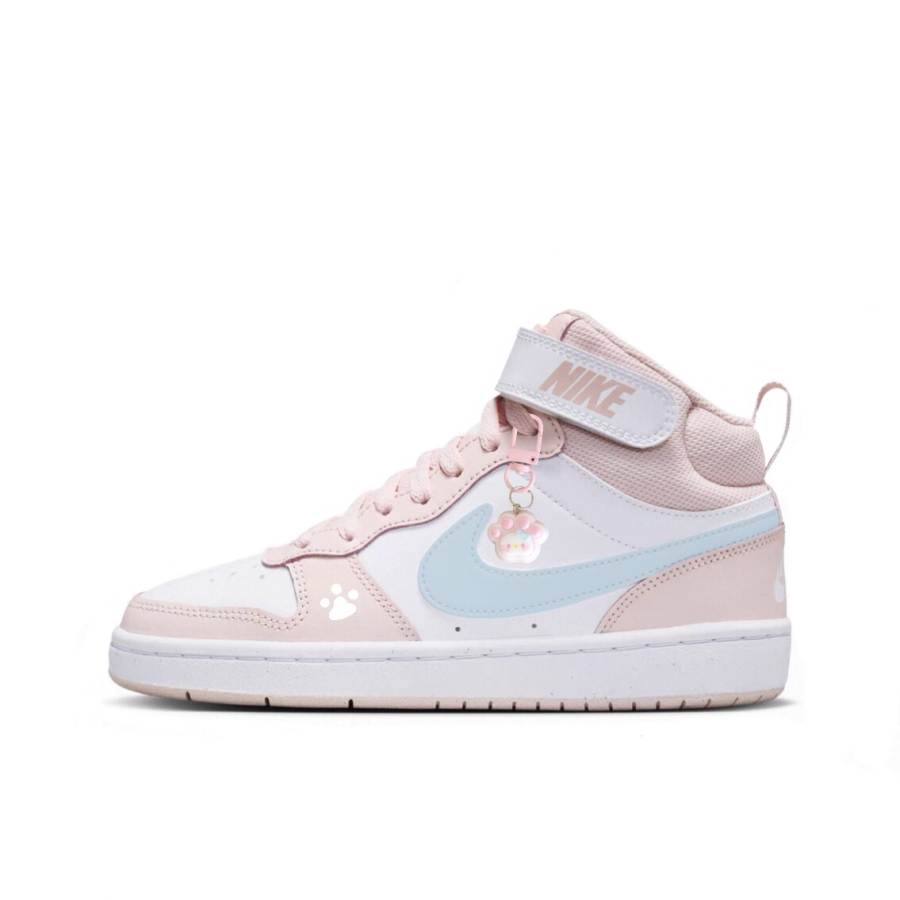 Nike Nike Court Pink Mist Sweet Peach Abrasion Resistant Mid top Kids' Skateboarding Shoes Teenagers