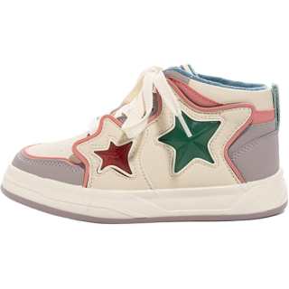 Babaya Slip Resistant, Abrasion Resistant, Thermal High top Kids' Skateboarding Shoes Beige Purple Kids'