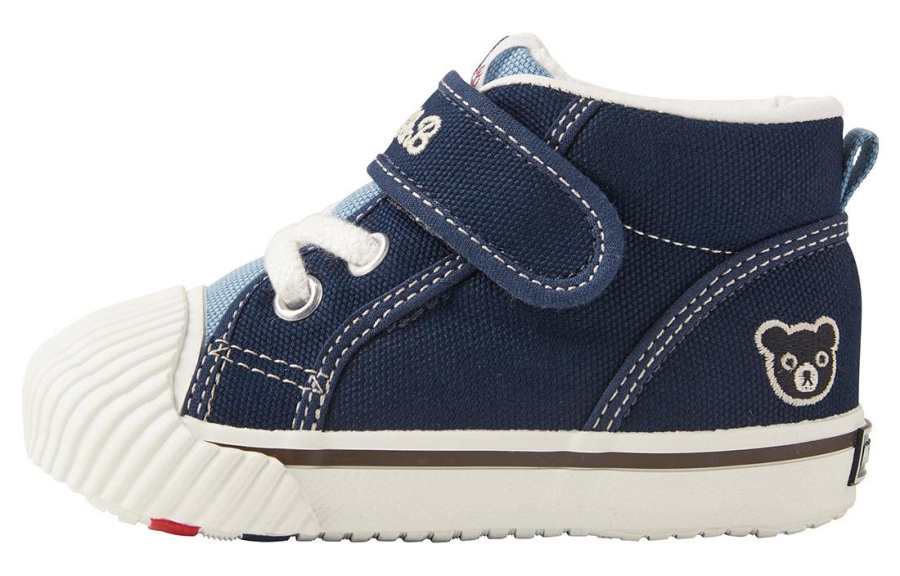 Miki House Embroidered-logo Touch-strap Sneakers