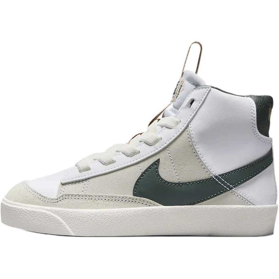 Nike Nike Slip Resistant Abrasion Resistant High top Kids' Skateboarding Shoes White Gray Green Kids'