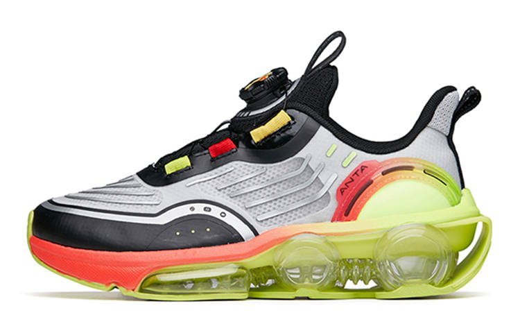 Antakids Slip Resistant Cushioning Abrasion Resistant Low top Running Shoes Silver Black Green Teenagers