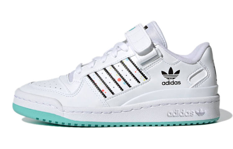Adidas Originals FORUM Low J Abrasion Resistant Abrasion Resistant Low top Kids' Skateboarding Shoes White Black Blue