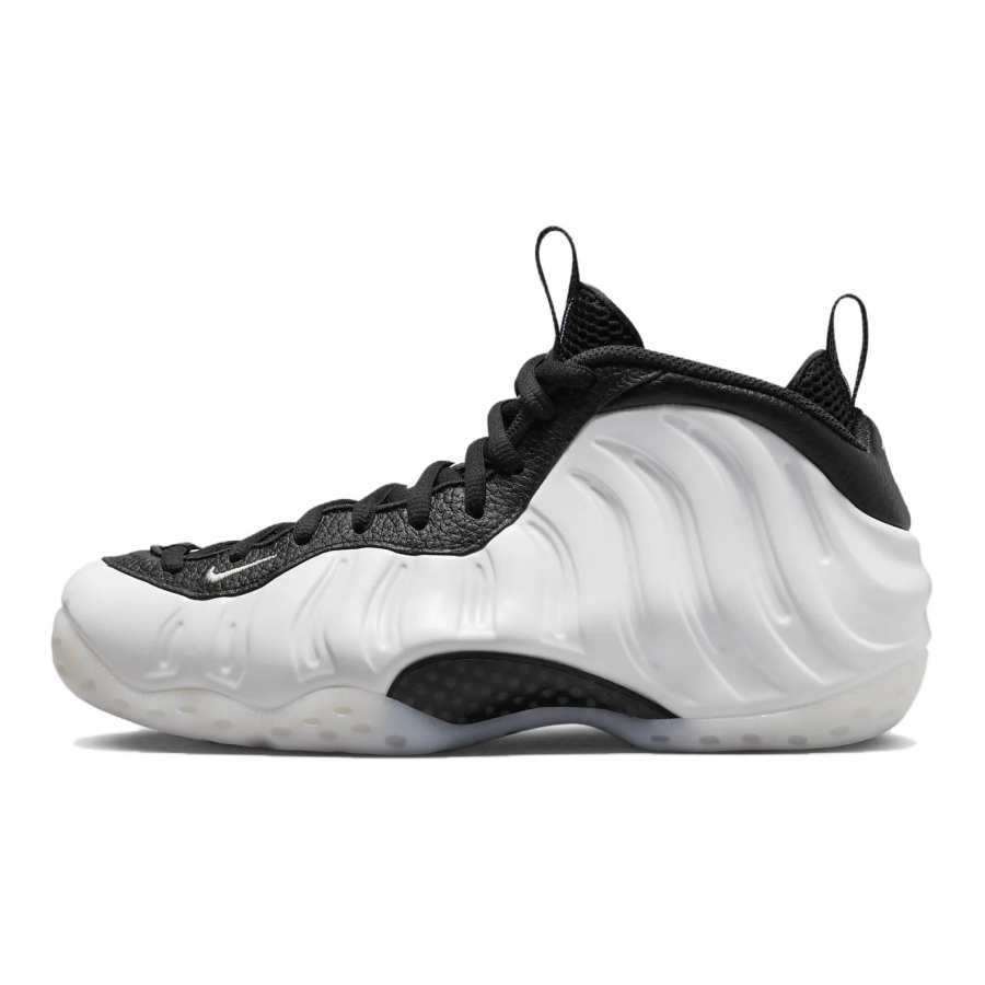 Nike Nike Little Posite One Slip Resistant Abrasion Resistant Mid top Children's Basketball Shoes Black White Kids'