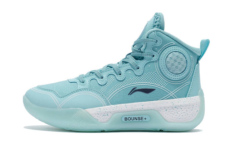 Li-Ning YOUNG Li Ning YOUNG Yushuai 14 Cushioning Abrasion Resistant High top Children's Basketball Shoes Blue White