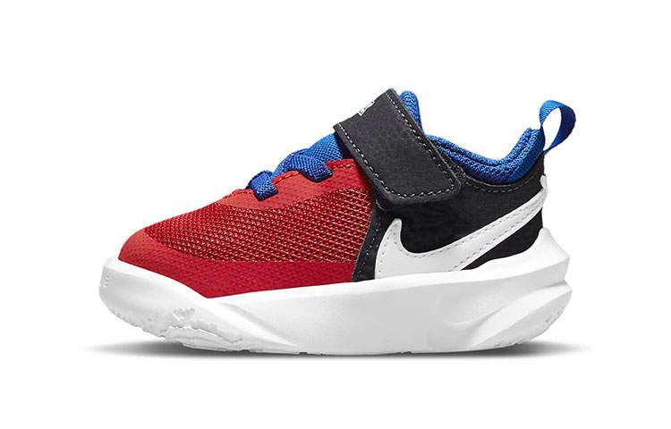 Nike Nike Team Hustle D 10 Slip-Resistant Cushioning Wear-Resistant Low-Top Basketball Shoes Black Red Infant And Toddler