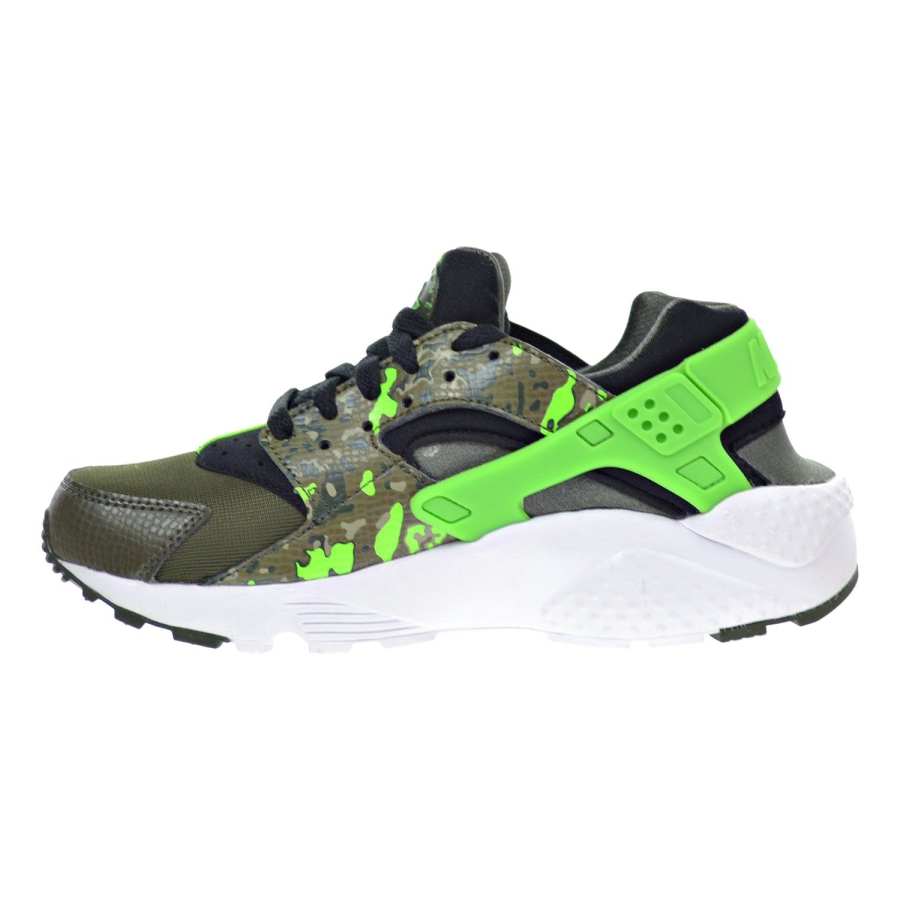 Nike Nike Air Huarache Run Slip Resistant Abrasion Resistant Low top Kids' Running Shoes Green Kids'