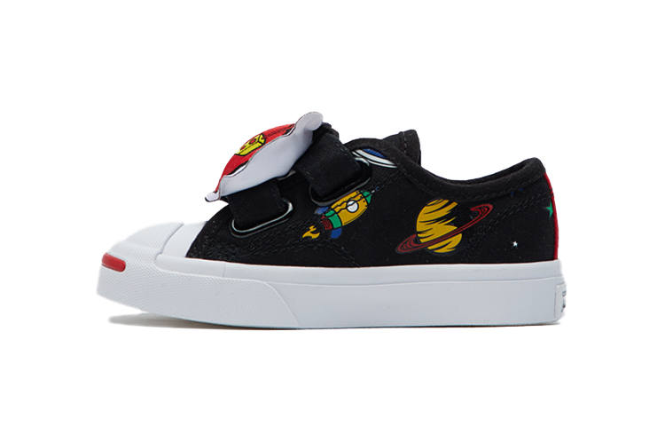 Converse Jack Purcell Low top Skateboard Shoes Black Red Infant And Toddler