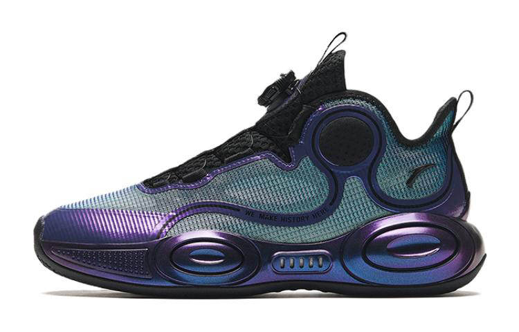 Antakids Alien 3 Slip Resistant Cushioning Rebound Breathable Mid top Basketball Shoes Purple Black Kids'