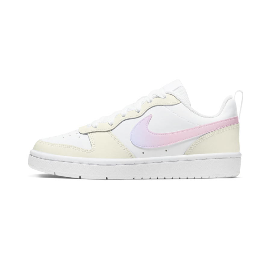 Nike Nike Court Borough Leather Slip Resistant Slip Resistant Low top Kids' Skateboarding Shoes Yellow Pink Teenagers