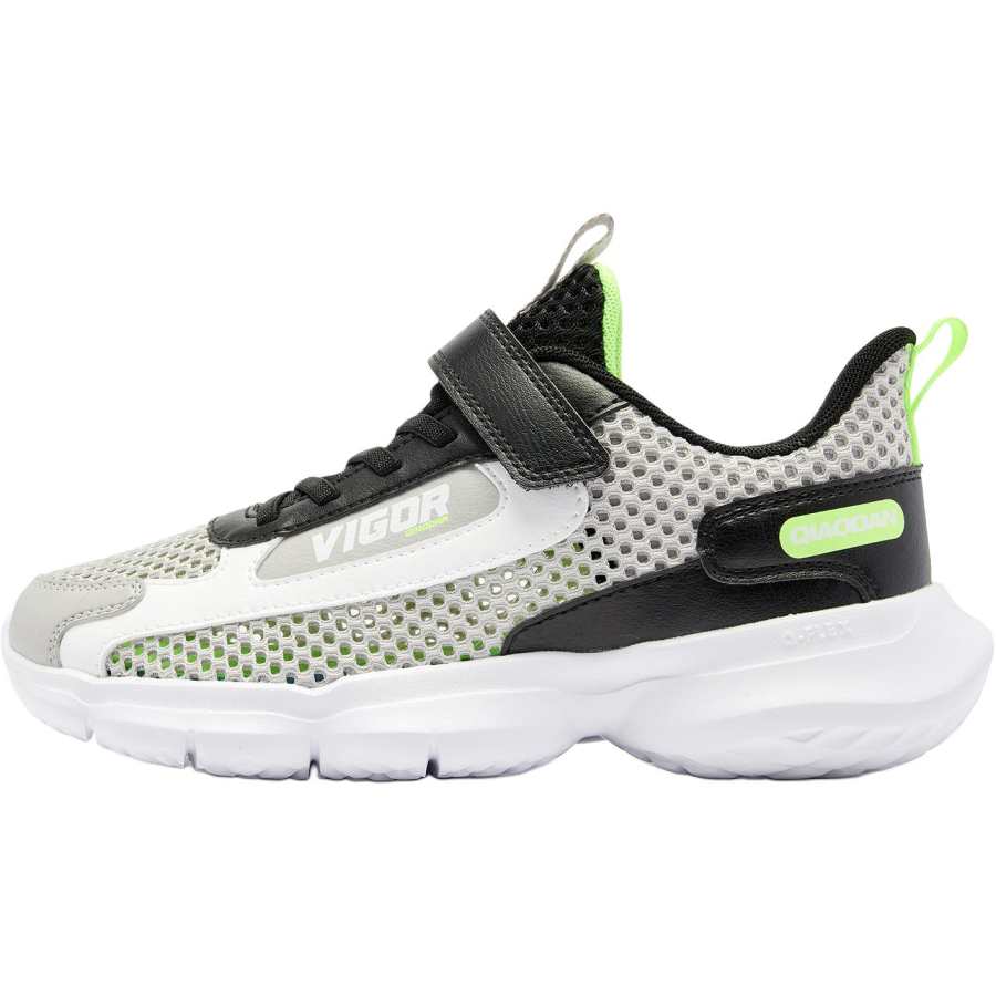QIAODAN Light Wings Textile, Synthetic Leather Low top Running Shoes Gray Black Unisex
