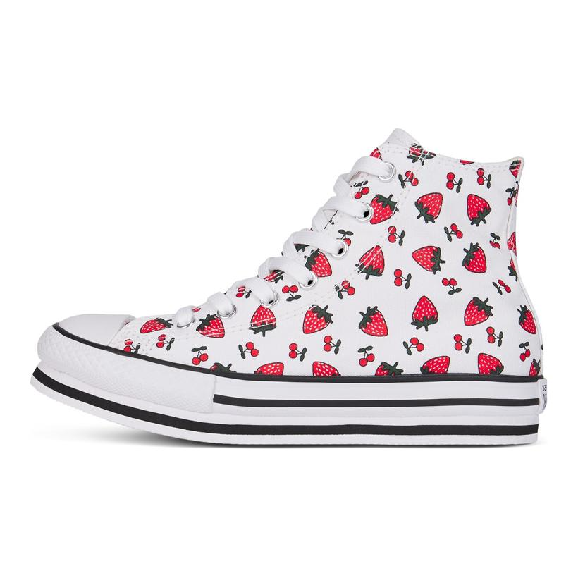 Converse Chuck Taylor All Star Platform Eva High top Kids Canvas Shoes Fruit White Red Teenagers