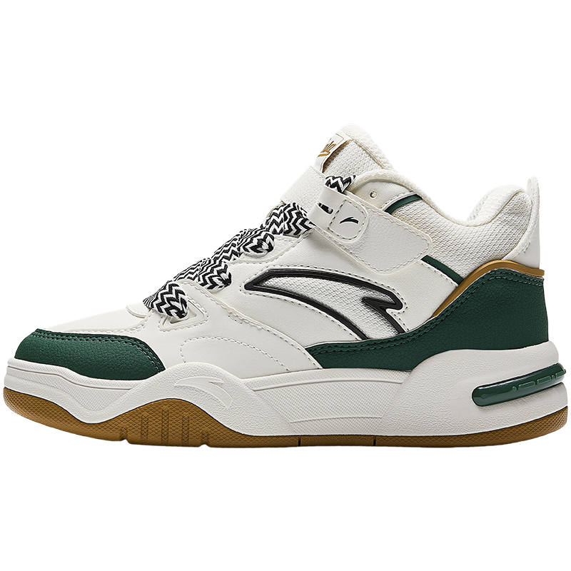 Antakids Synthetic Leather Mid top Skateboard Shoes White Green Teenagers