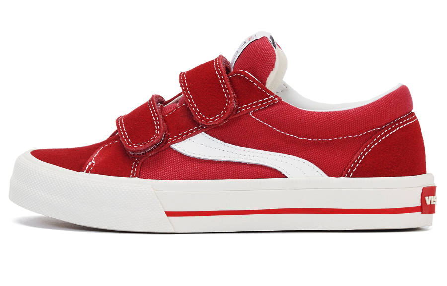 Vision Street Wear Slip Resistant Abrasion Resistant Low top Kids Canvas Shoes Carmine Hook and loop Kids'