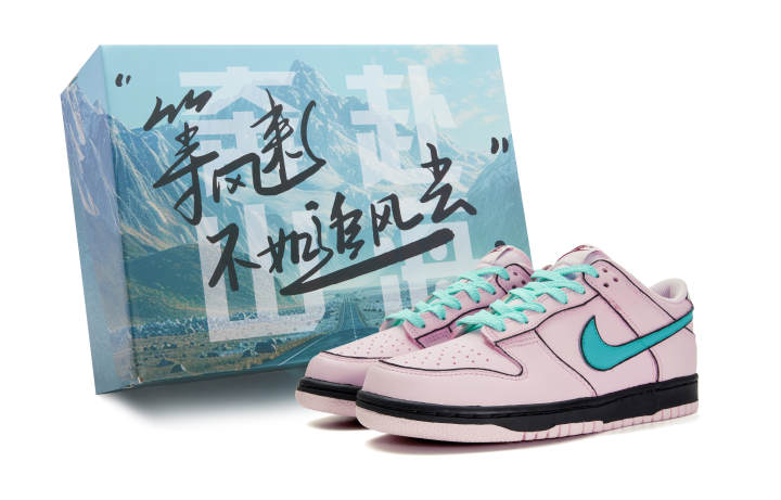Nike Nike Dunk Low top Kids' Skateboarding Shoes Blue Pink Teenagers
