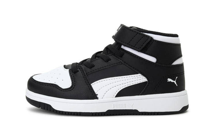 PUMA Rebound Layup Sl Synthetic Leather High top Skateboard Shoes Black Children Aged 3 7 Years Old