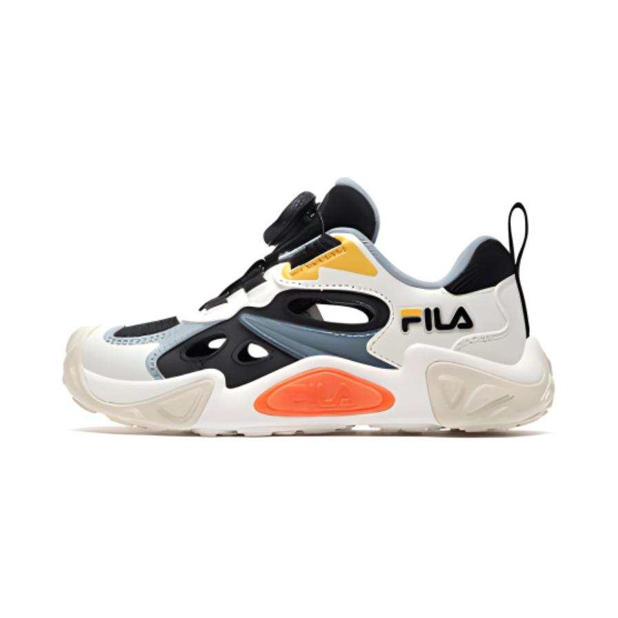 FILA KIDS Slip Resistant Abrasion Resistant Low top Kids' Outdoor Shoes Black White Children Aged 3 7 Years Old