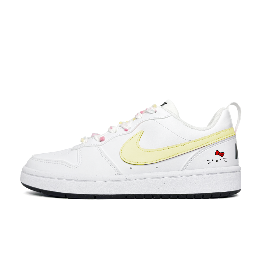 Nike Nike Court Borough Synthetic Leather Slip Resistant Abrasion Resistant Low top Kids' Skateboarding Shoes Yellow