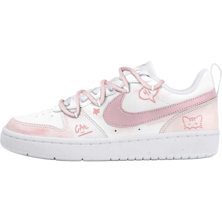 Nike Nike Court Borough Pink Kitten Whispers Low top Kids' Skateboarding Shoes White Pink