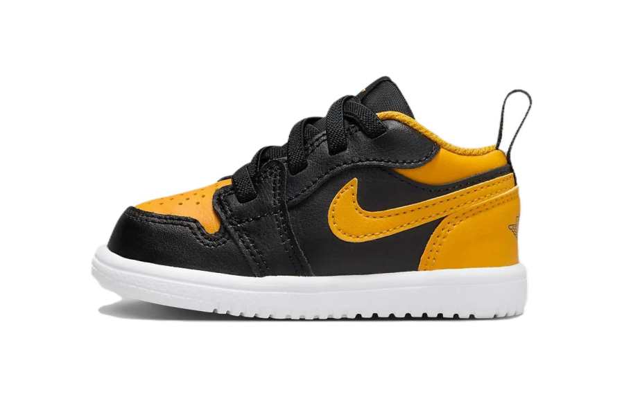 Jordan Jordan Air Jordan 1 Abrasion Resistant Low top Toddler Shoes Black Yellow Infant And Toddler