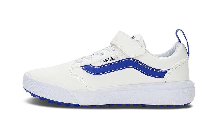 Vans Fashion Low top Kids' Skateboarding Shoes White Blue Children Aged 3 7 Years Old