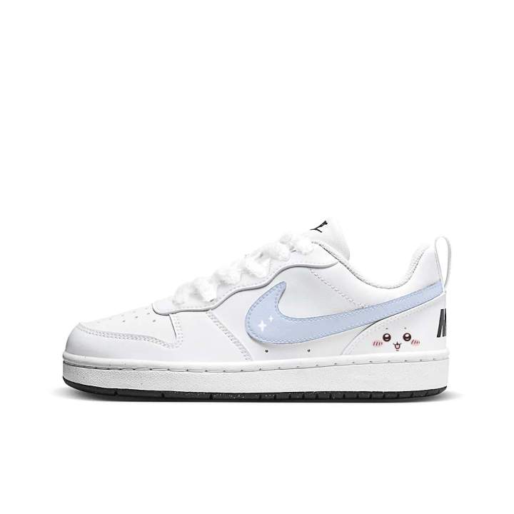 Nike Nike Court Borough Singing Kitten Low top Kids' Skateboarding Shoes White Blue Unisex