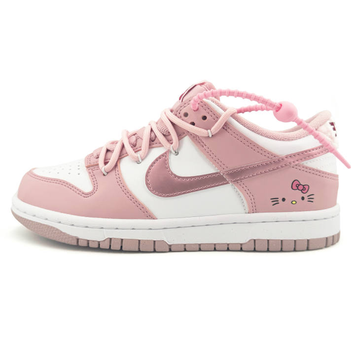 Nike Nike Dunk Abrasion Resistant Low top Kids' Skateboarding Shoes Pink Teenagers