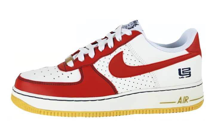 Nike Nike Air Force 1 Slip Resistant Abrasion Resistant Low top Skateboard Shoes Red White Unisex