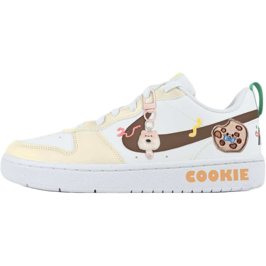 Nike Nike Court Borough Slip Resistant Abrasion Resistant Low top Kids' Skateboarding Shoes White Teenagers