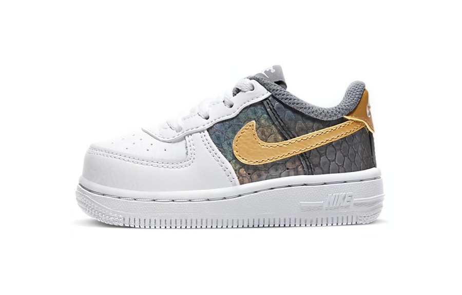 Nike Nike Air Force 1 SE Non slip Lightweight Low top Toddler Shoes White Gold Infant And Toddler
