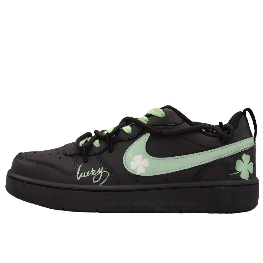 Nike Nike Court Borough Lucky Mint Leather Slip Resistant Abrasion Resistant Low top Kids' Skateboarding Shoes Mint Green