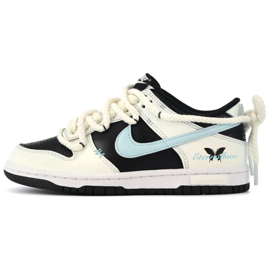 Nike Nike Dunk 'Black' Low top Kids' Skateboarding Shoes Light Blue Teenagers