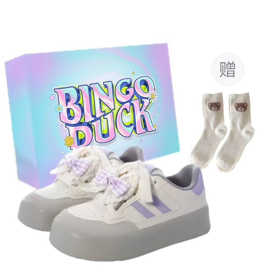 BINGO DUCK Synthetic Leather Slip Resistant Slip Resistant Low top Skateboard Shoes Women's
