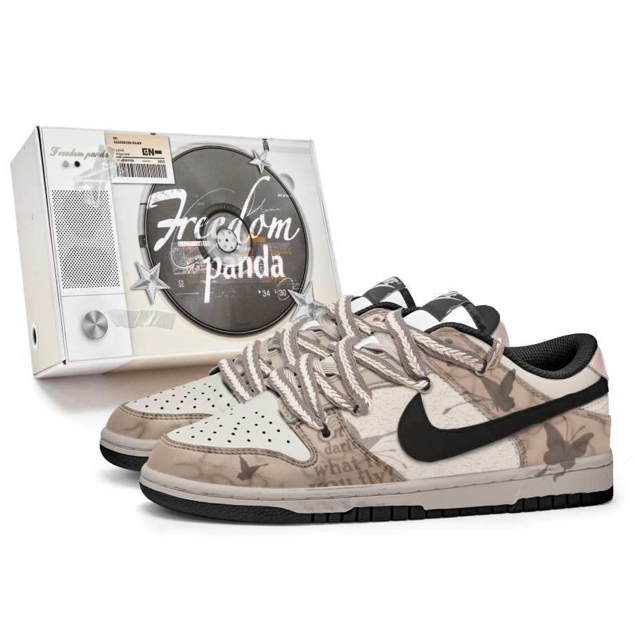 Nike Nike Dunk Box, Butterfly Lady Leather Slip Resistant Abrasion Resistant Slip Resistant Abrasion Resistant Low top