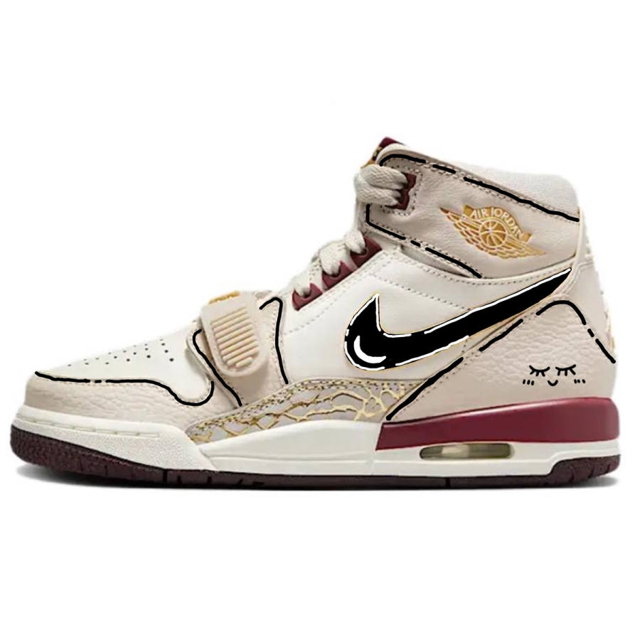 Jordan Jordan Legacy 312 Slip Resistant Abrasion Resistant High top Children's Basketball Shoes Beige Teenagers