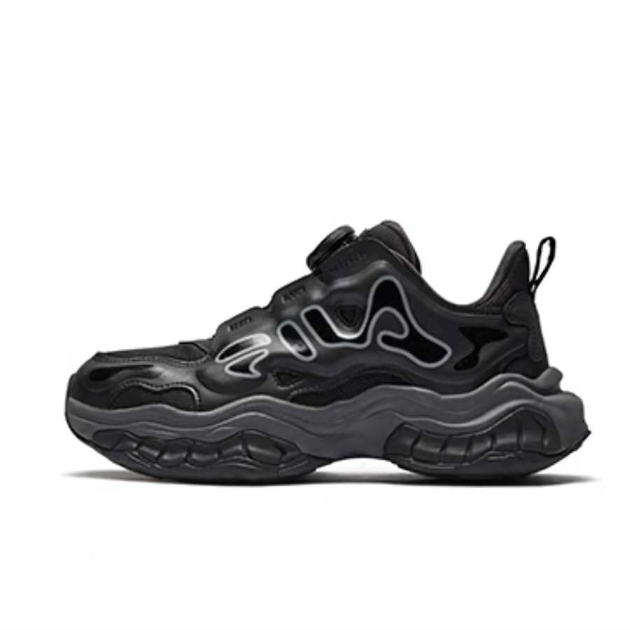 FILA KIDS BOA Slip Resistant Cushioning Breathable Low top Casual Shoes Shadow Black Gray Kids'