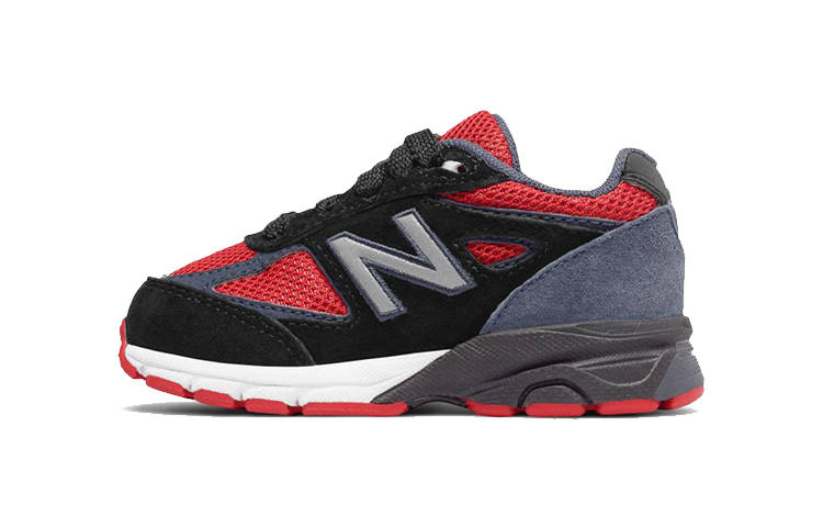 New Balance New Balance NB 990 V4 Comfortable Cushioning Abrasion Resistant Breathable Low top Toddler Shoes Black Red